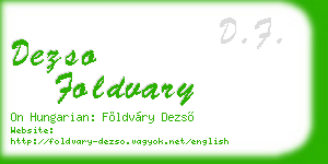 dezso foldvary business card